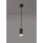 NLK01859 Stockholm 1 Light 11cm Pendant  Light Sand Black/Acrylic Ring