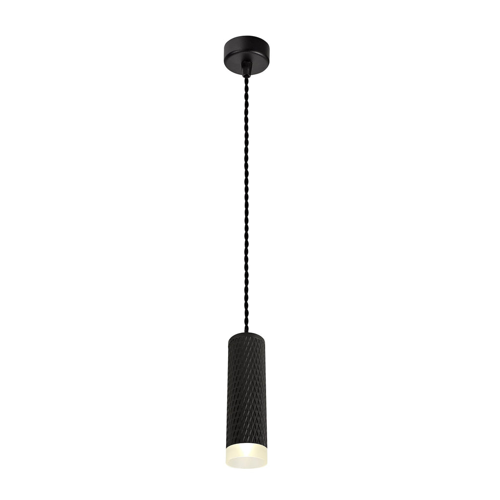 NLK01869 Stockholm 1 Light 20cm Pendant  Light Sand Black/Acrylic Ring