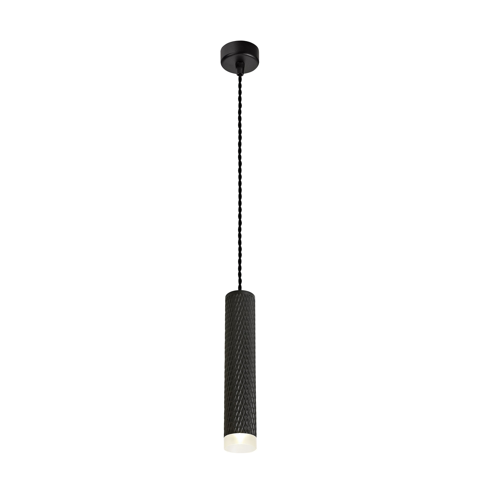 NLK01879 Stockholm 1 Light 30cm Pendant  Light Sand Black/Acrylic Ring