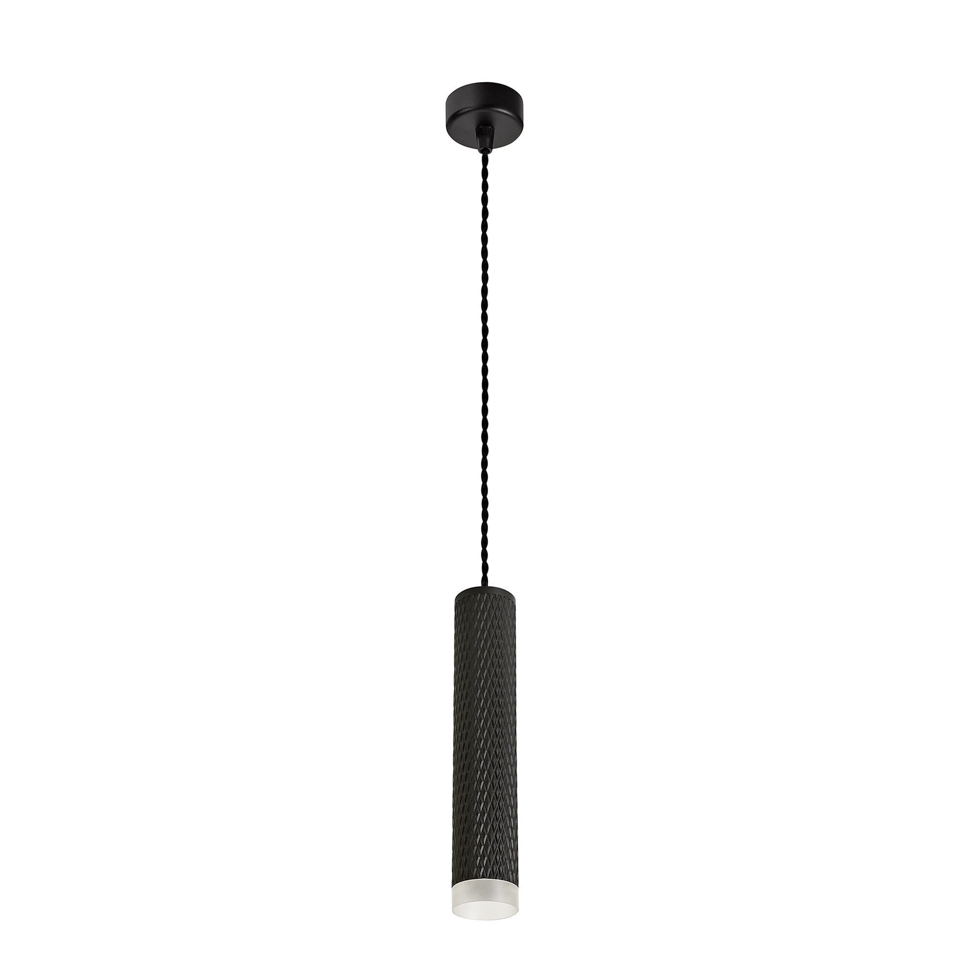 NLK01879 Stockholm 1 Light 30cm Pendant  Light Sand Black/Acrylic Ring