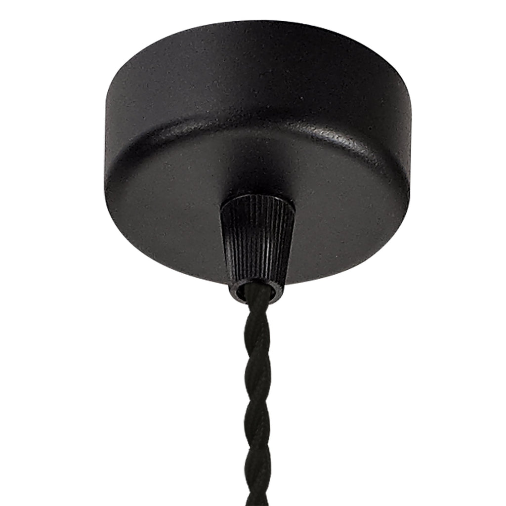 NLK01879 Stockholm 1 Light 30cm Pendant  Light Sand Black/Acrylic Ring