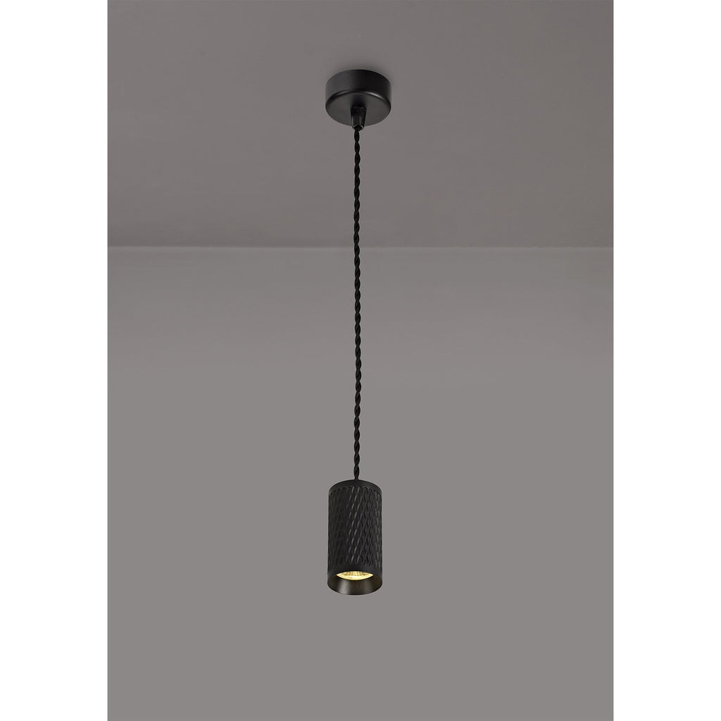 NLK01889 Stockholm 1 Light 11cm Pendant  Light Sand Black