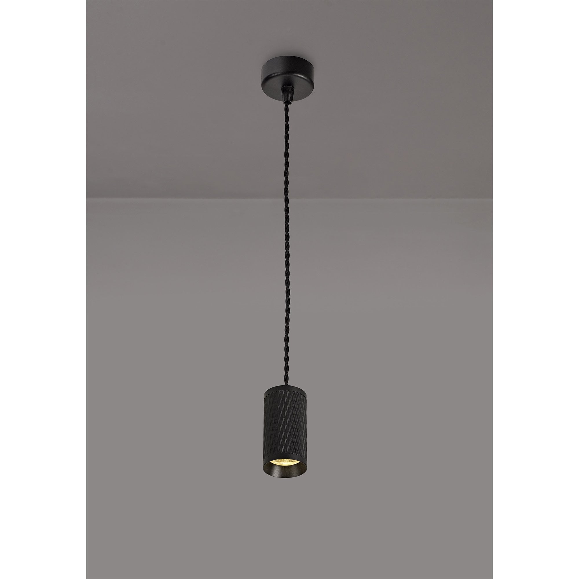 NLK01889 Stockholm 1 Light 11cm Pendant  Light Sand Black