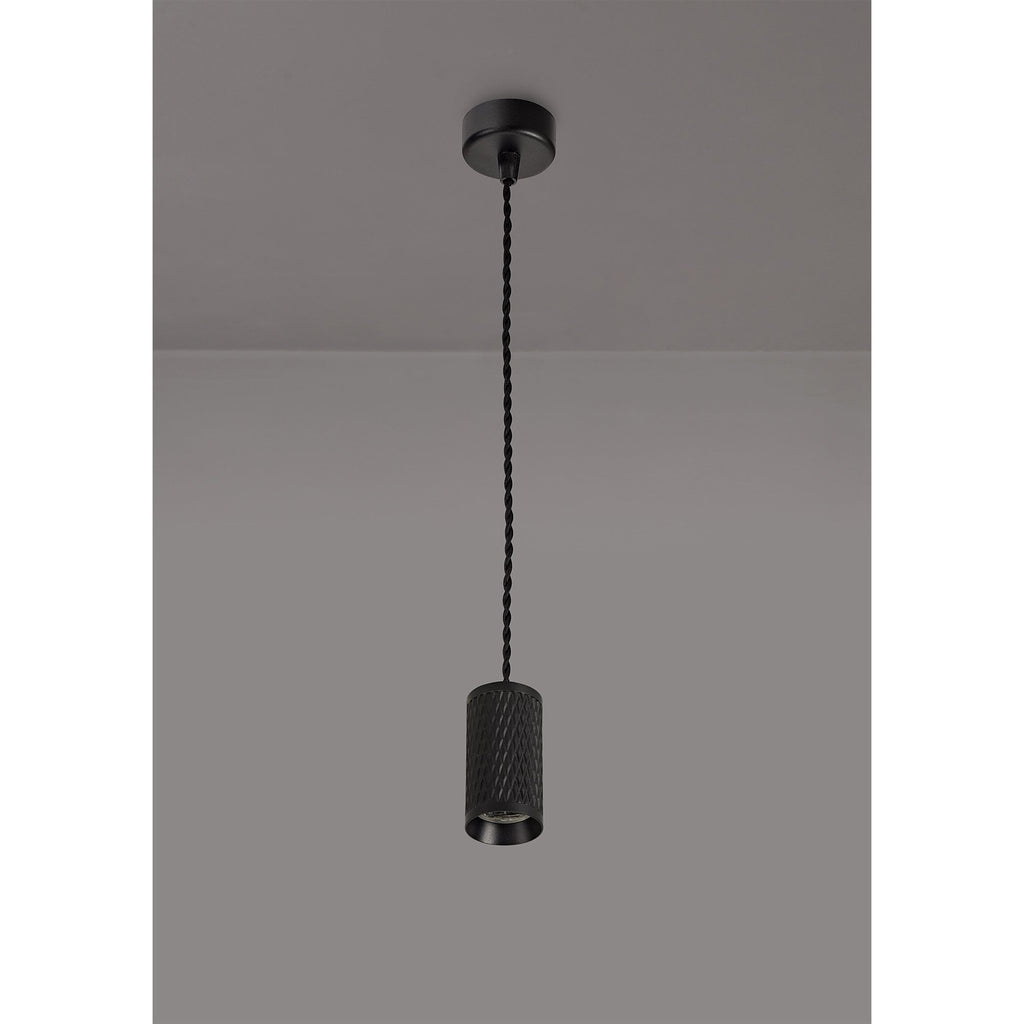 NLK01889 Stockholm 1 Light 11cm Pendant  Light Sand Black