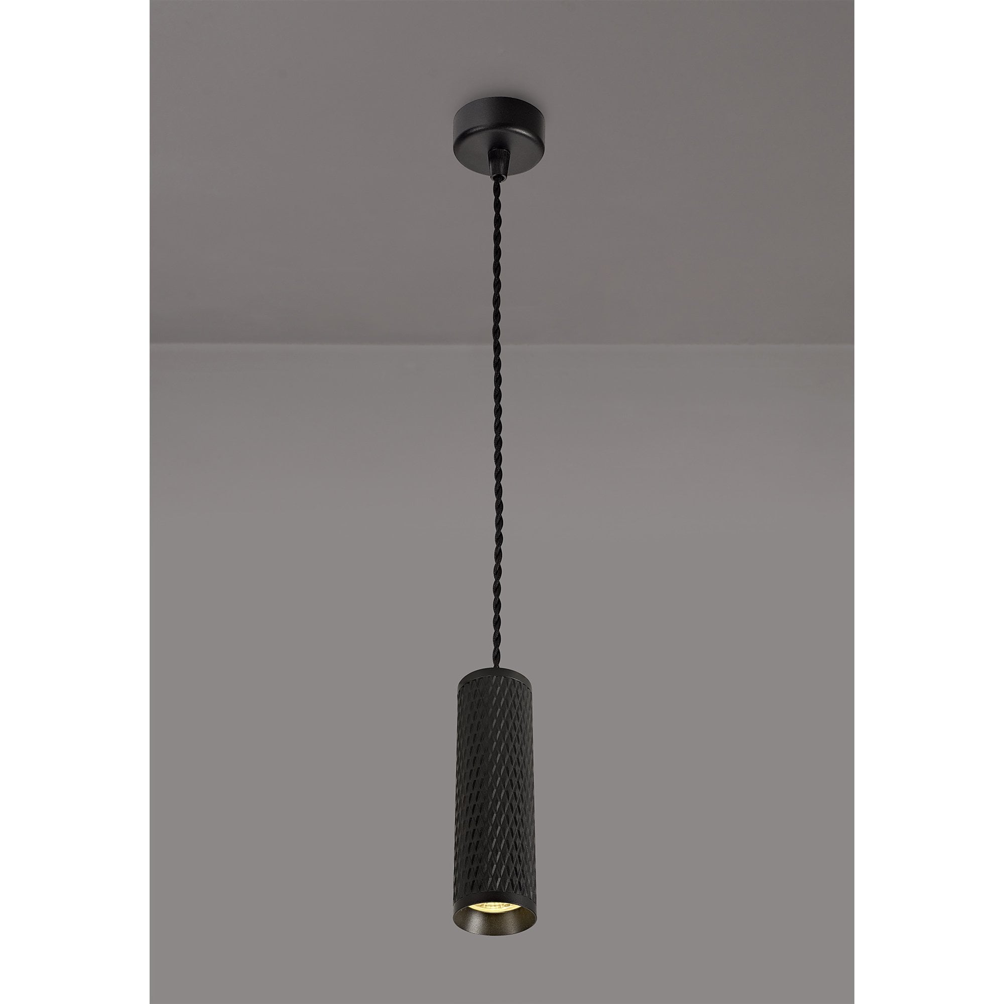 NLK01899 Stockholm 1 Light 20cm Pendant  Light Sand Black
