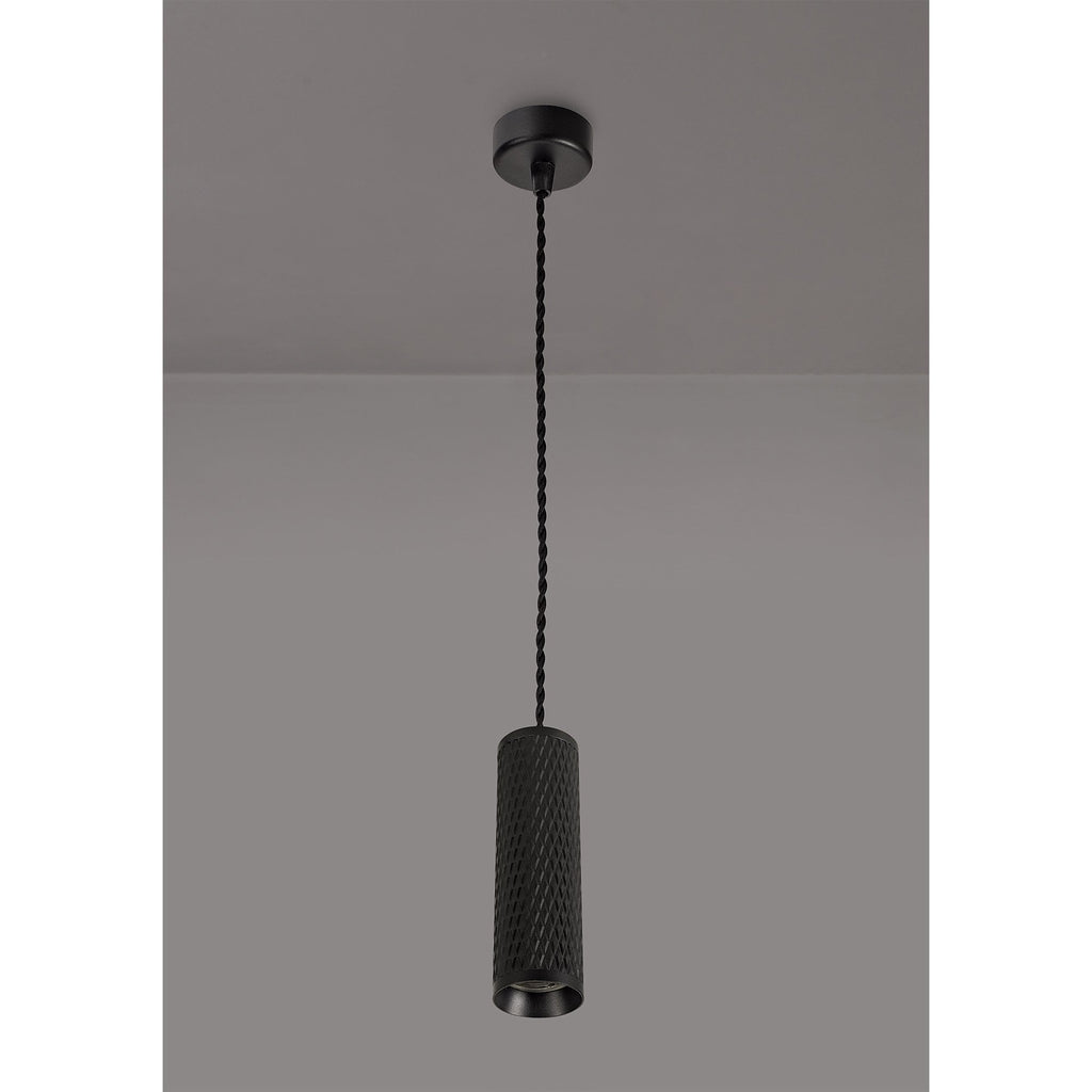 NLK01899 Stockholm 1 Light 20cm Pendant  Light Sand Black