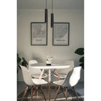 NLK01909 Stockholm 1 Light 30cm Pendant  Light Sand Black