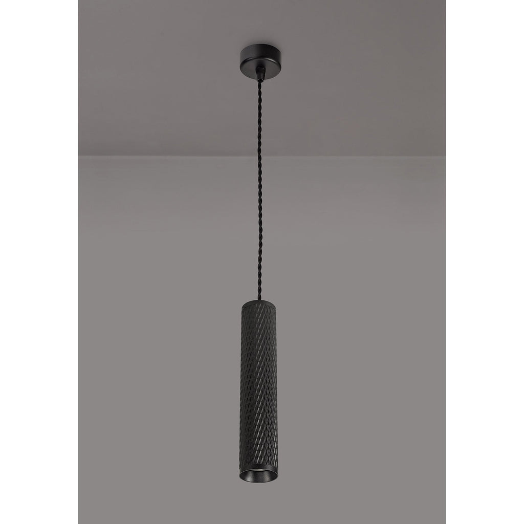 NLK01909 Stockholm 1 Light 30cm Pendant  Light Sand Black