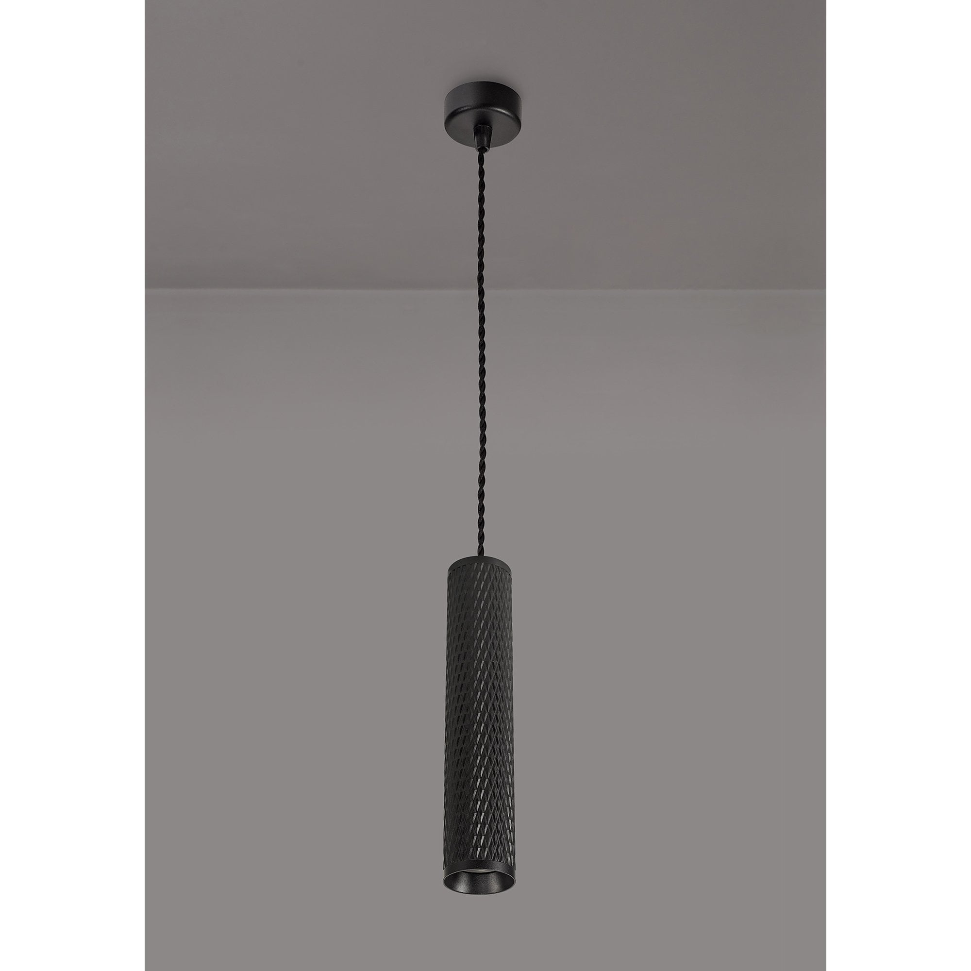 NLK01909 Stockholm 1 Light 30cm Pendant  Light Sand Black