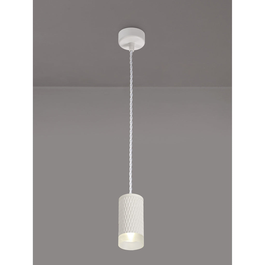 NLK01919 Stockholm 1 Light 11cm Pendant  Light Sand White/Acrylic Ring