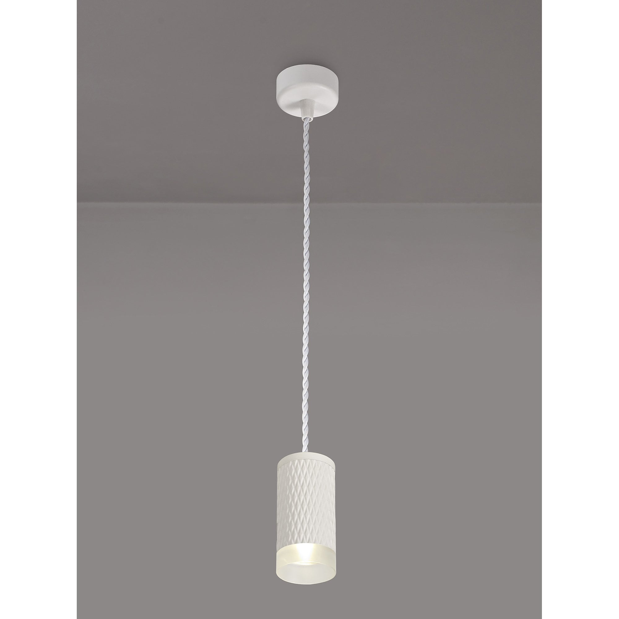 NLK01919 Stockholm 1 Light 11cm Pendant  Light Sand White/Acrylic Ring