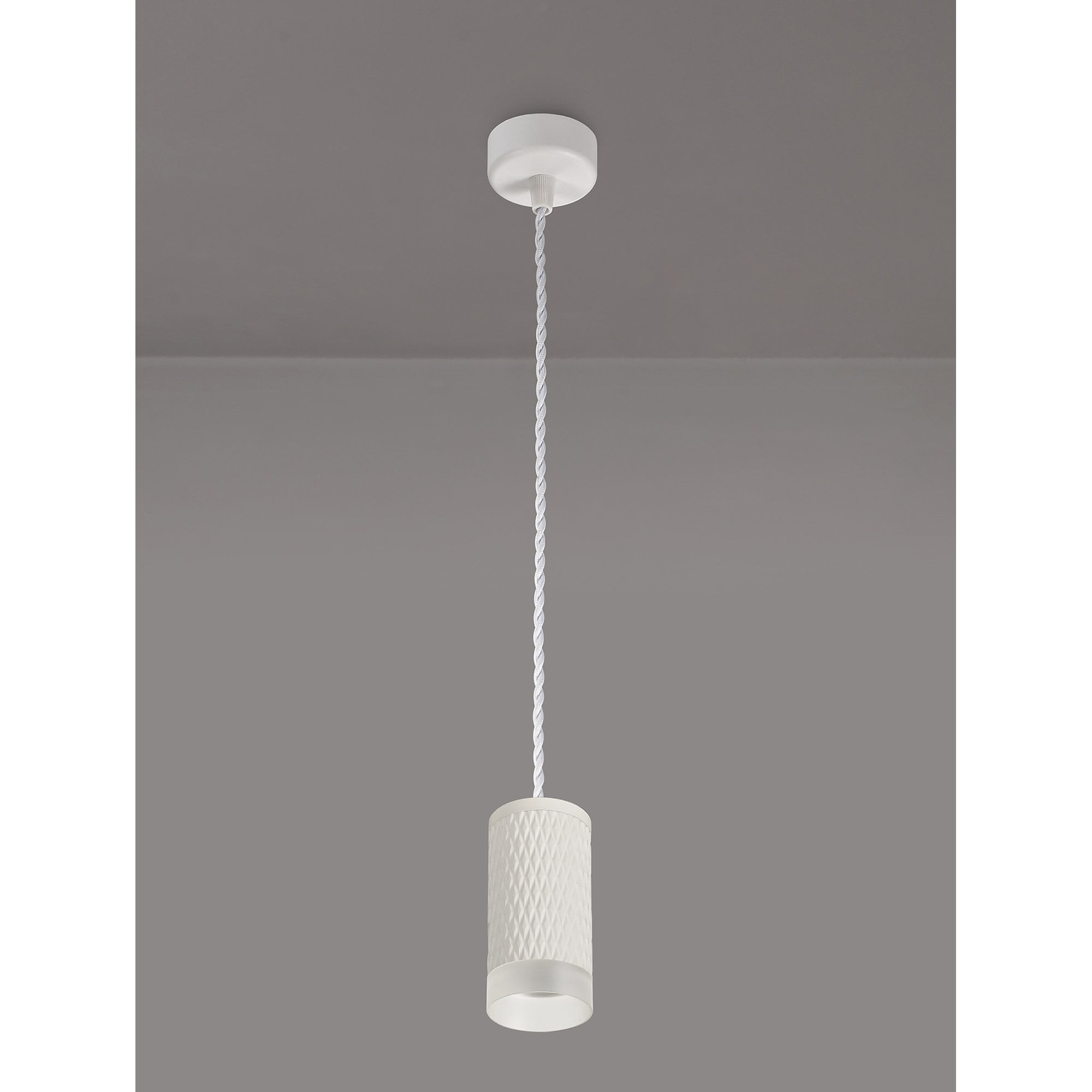 NLK01919 Stockholm 1 Light 11cm Pendant  Light Sand White/Acrylic Ring
