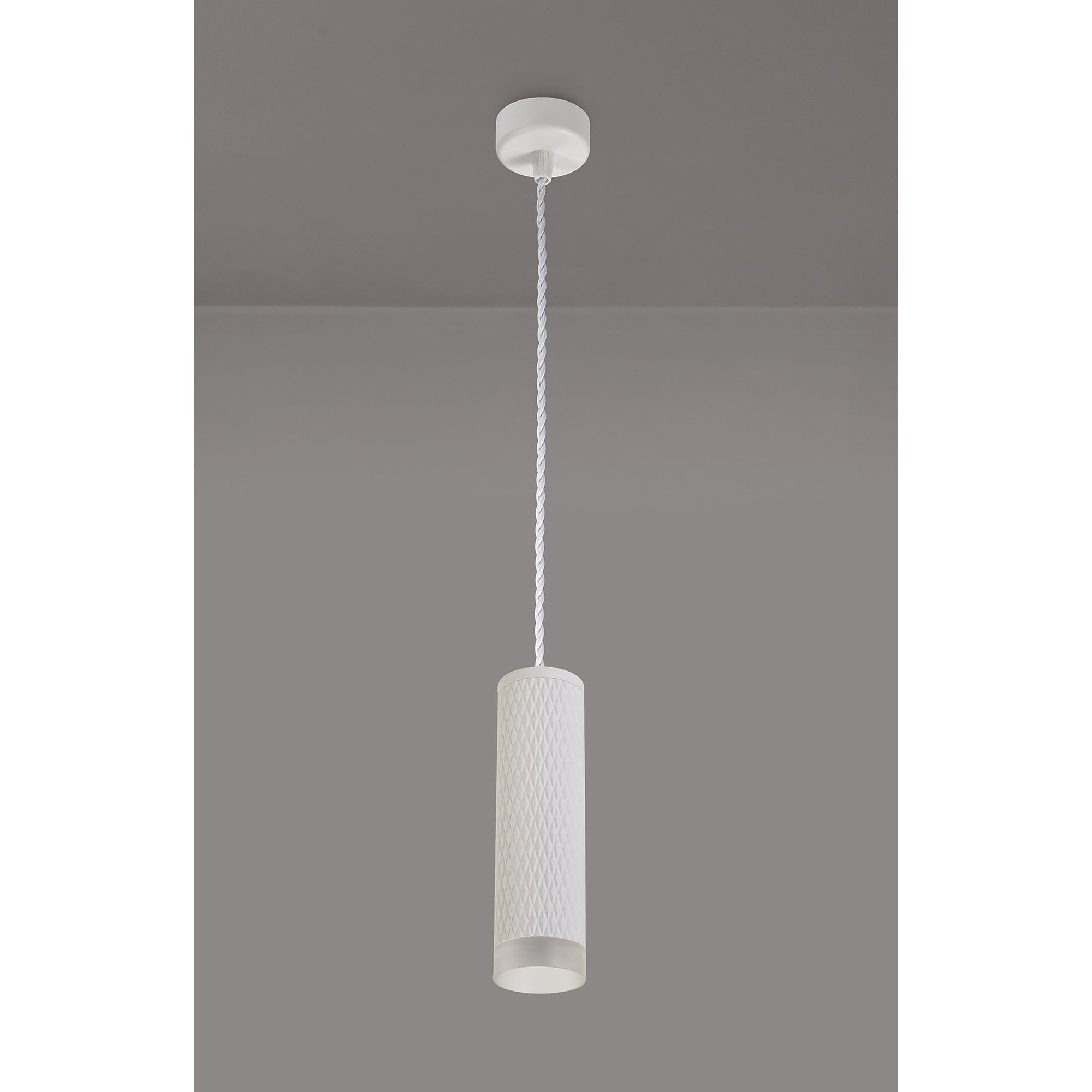 NLK01929 Stockholm 1 Light 20cm Pendant  Light Sand White/Acrylic Ring