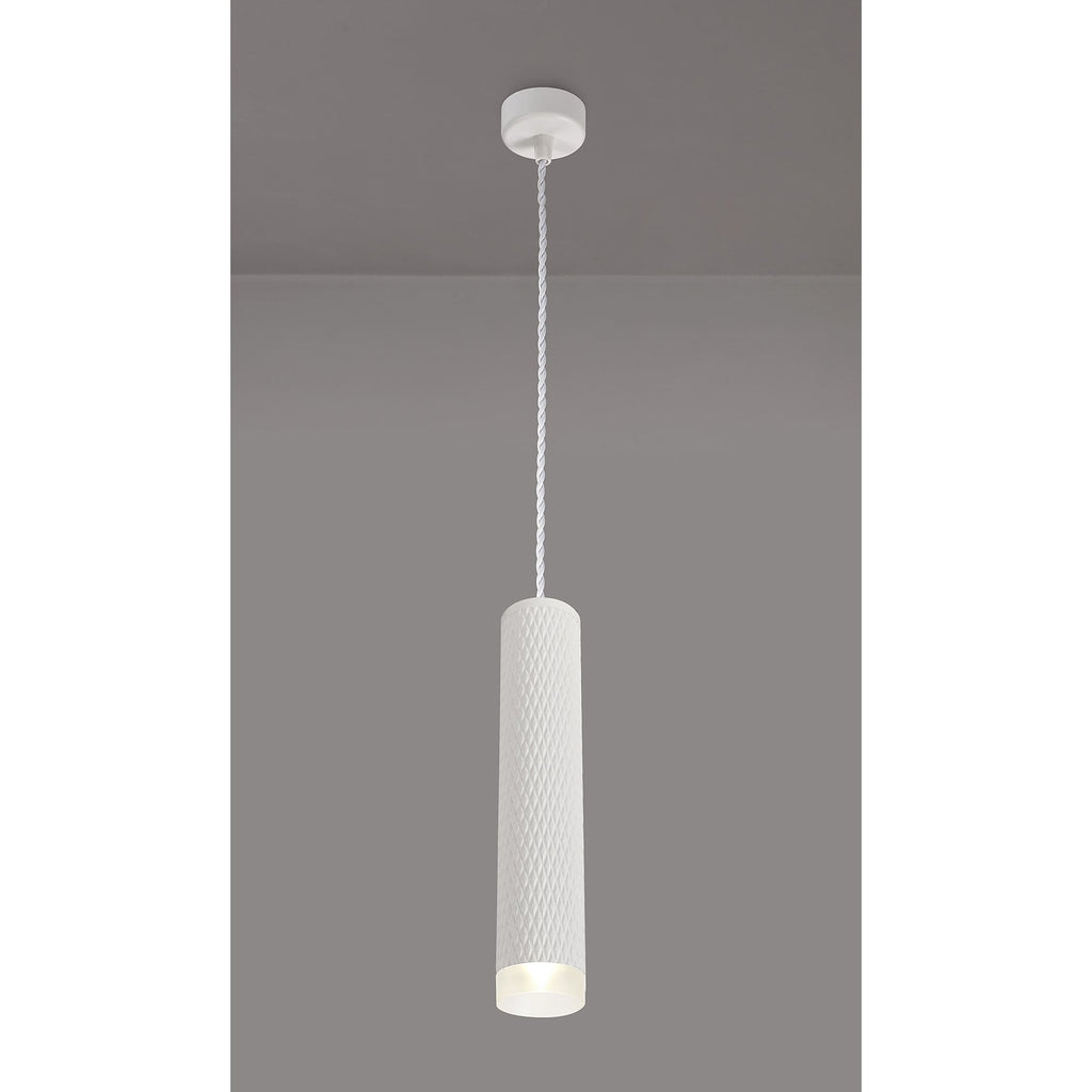 NLK01939 Stockholm 1 Light 30cm Pendant  Light Sand White/Acrylic Ring