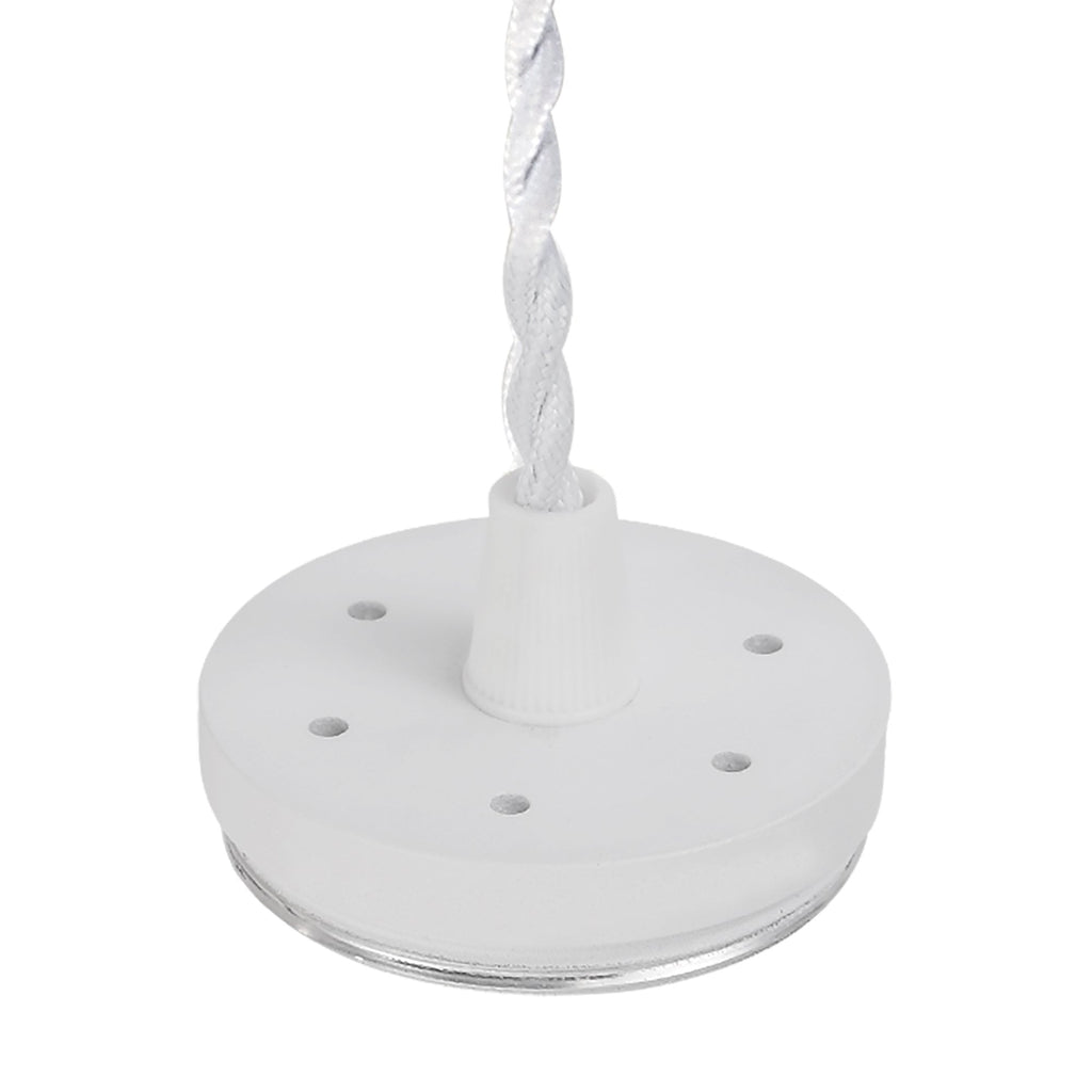NLK01939 Stockholm 1 Light 30cm Pendant  Light Sand White/Acrylic Ring