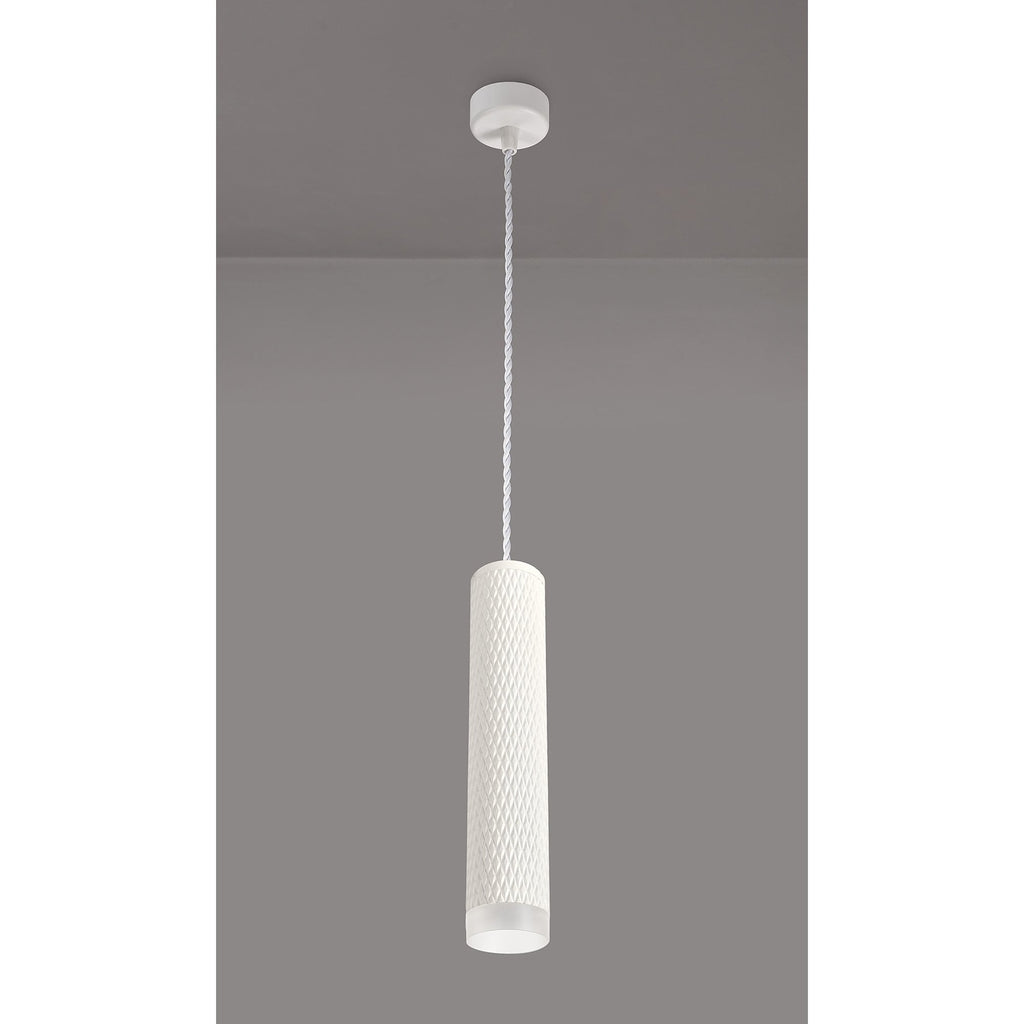 NLK01939 Stockholm 1 Light 30cm Pendant  Light Sand White/Acrylic Ring