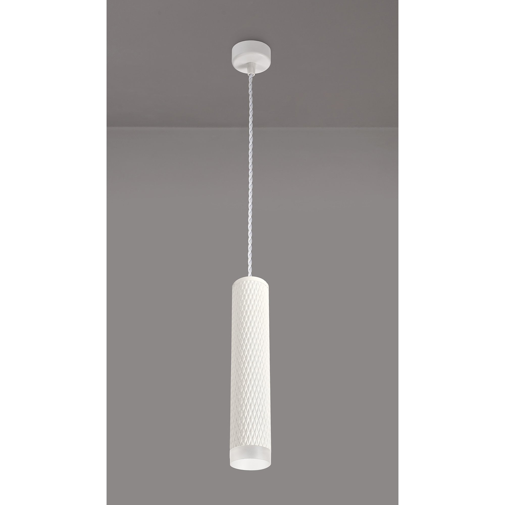 NLK01939 Stockholm 1 Light 30cm Pendant  Light Sand White/Acrylic Ring