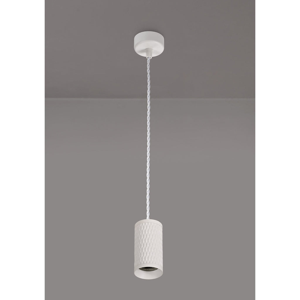 NLK01949 Stockholm  1 Light 11cm Pendant  Light Sand White