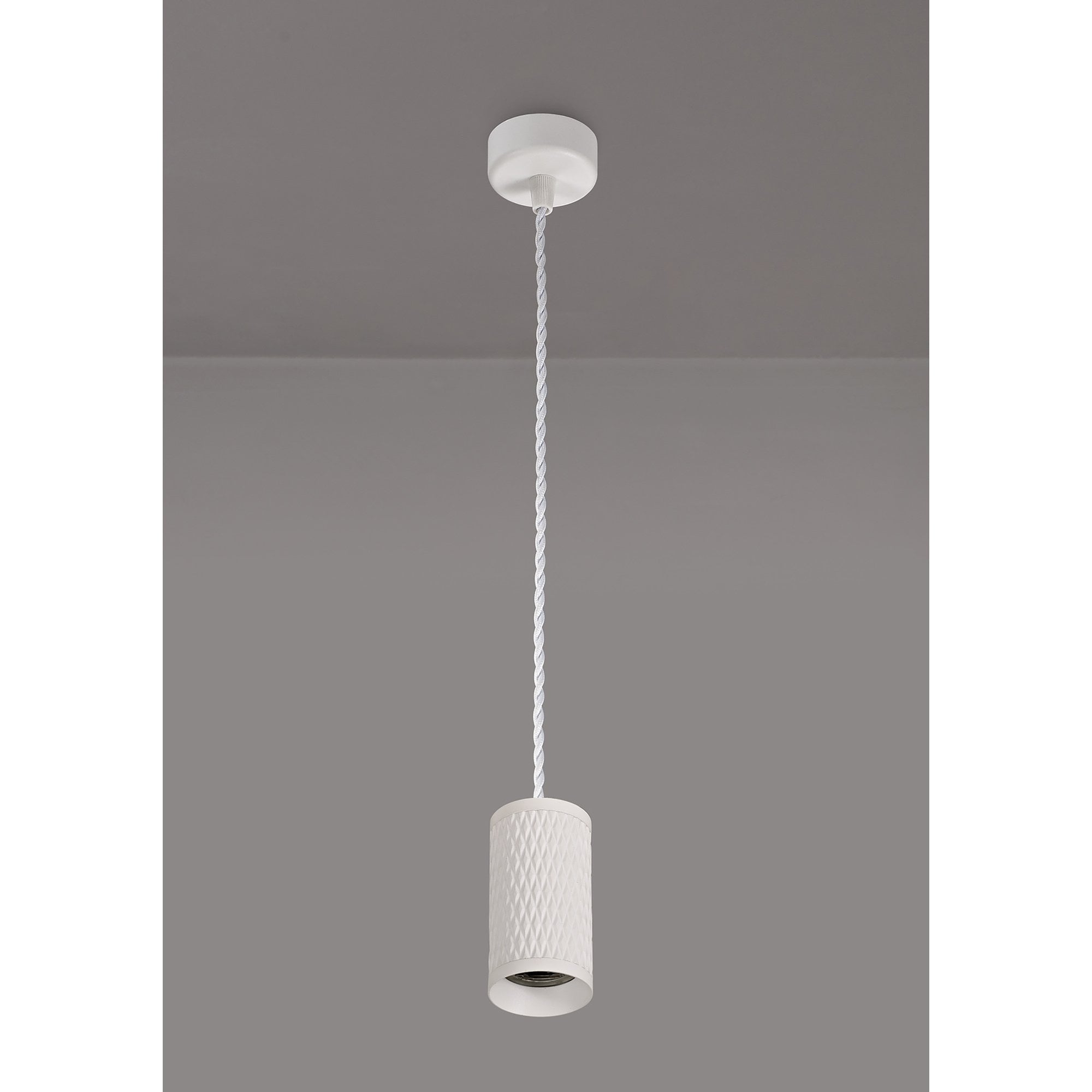 NLK01949 Stockholm  1 Light 11cm Pendant  Light Sand White