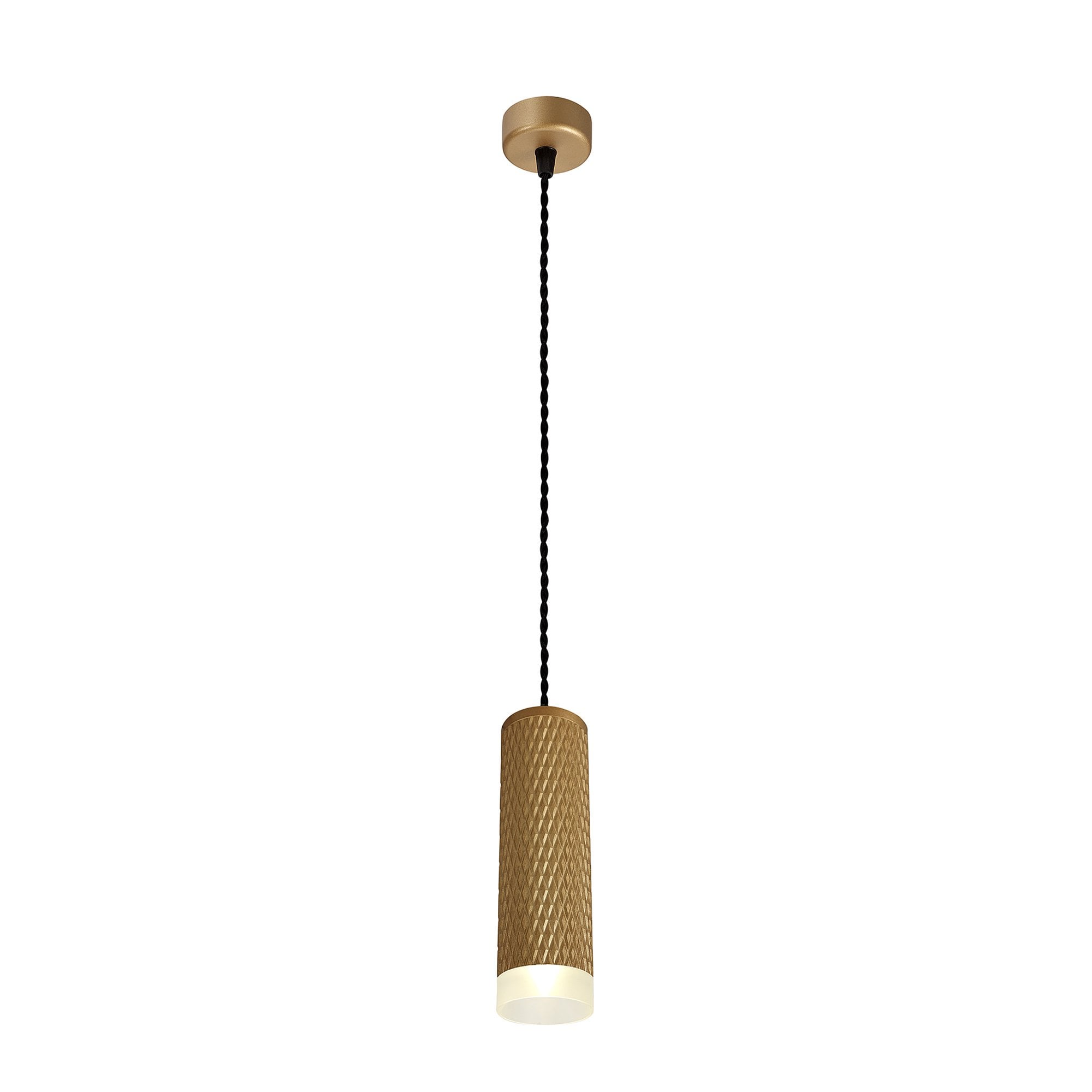 NLK01989 Stockholm 1 Light 20cm Pendant  Light Champagne Gold/Acrylic Ring