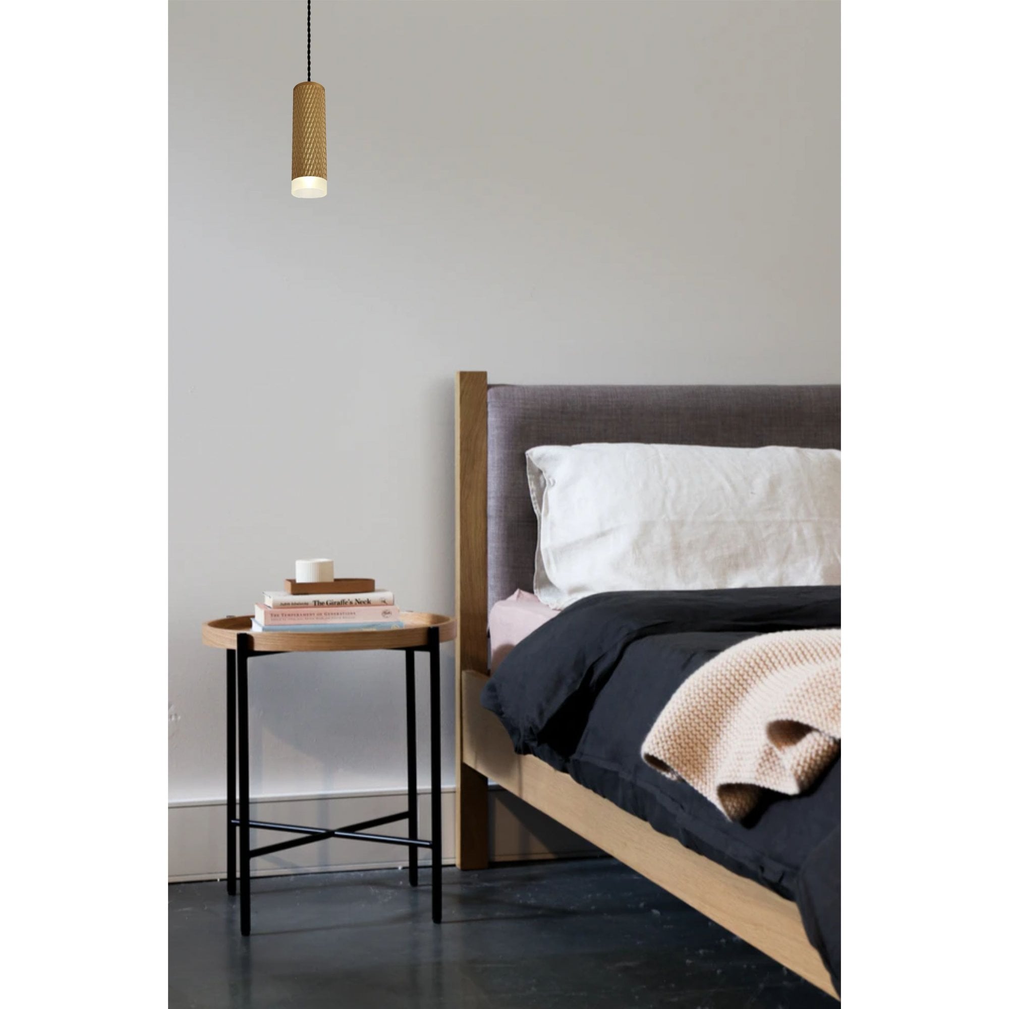 NLK01989 Stockholm 1 Light 20cm Pendant  Light Champagne Gold/Acrylic Ring