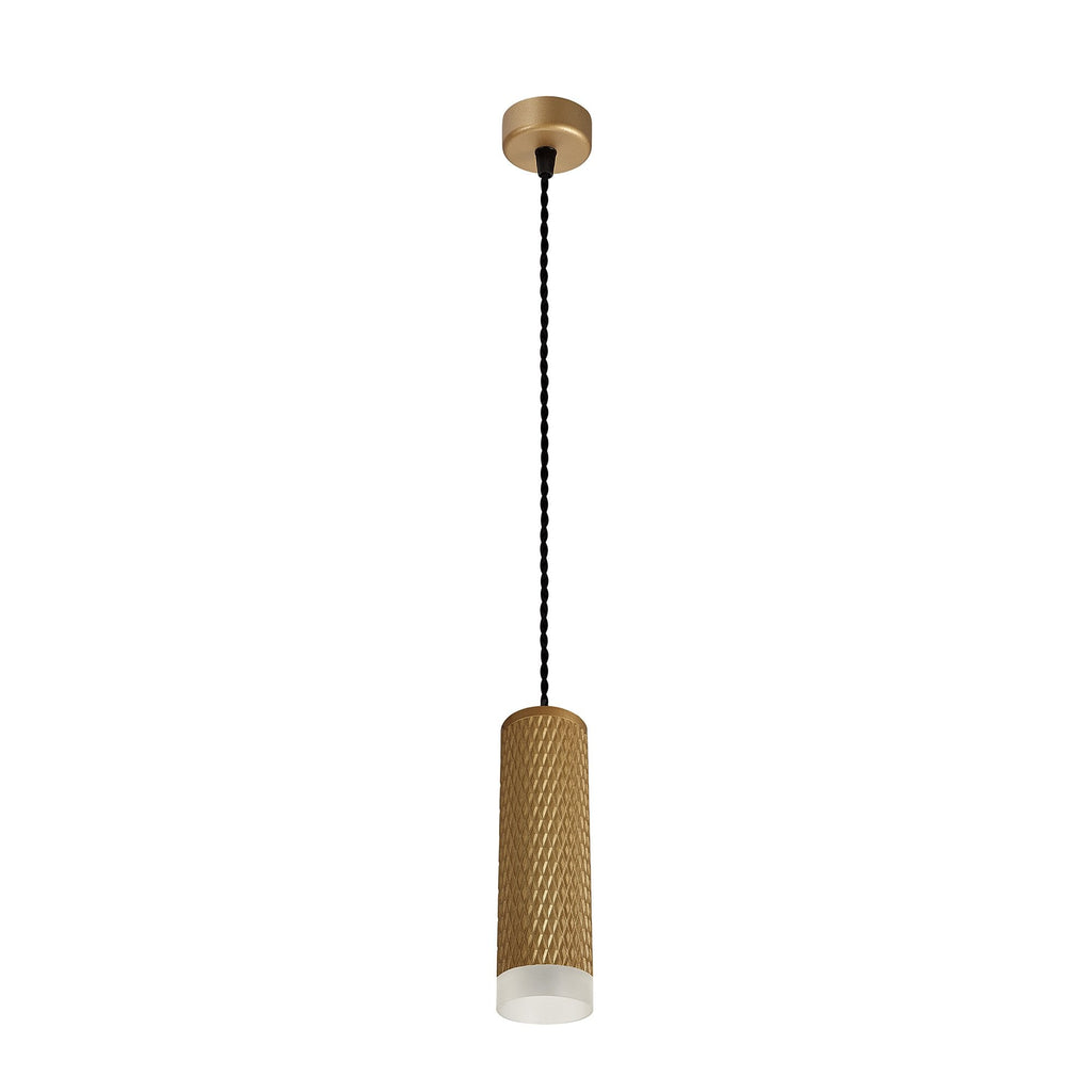 NLK01989 Stockholm 1 Light 20cm Pendant  Light Champagne Gold/Acrylic Ring