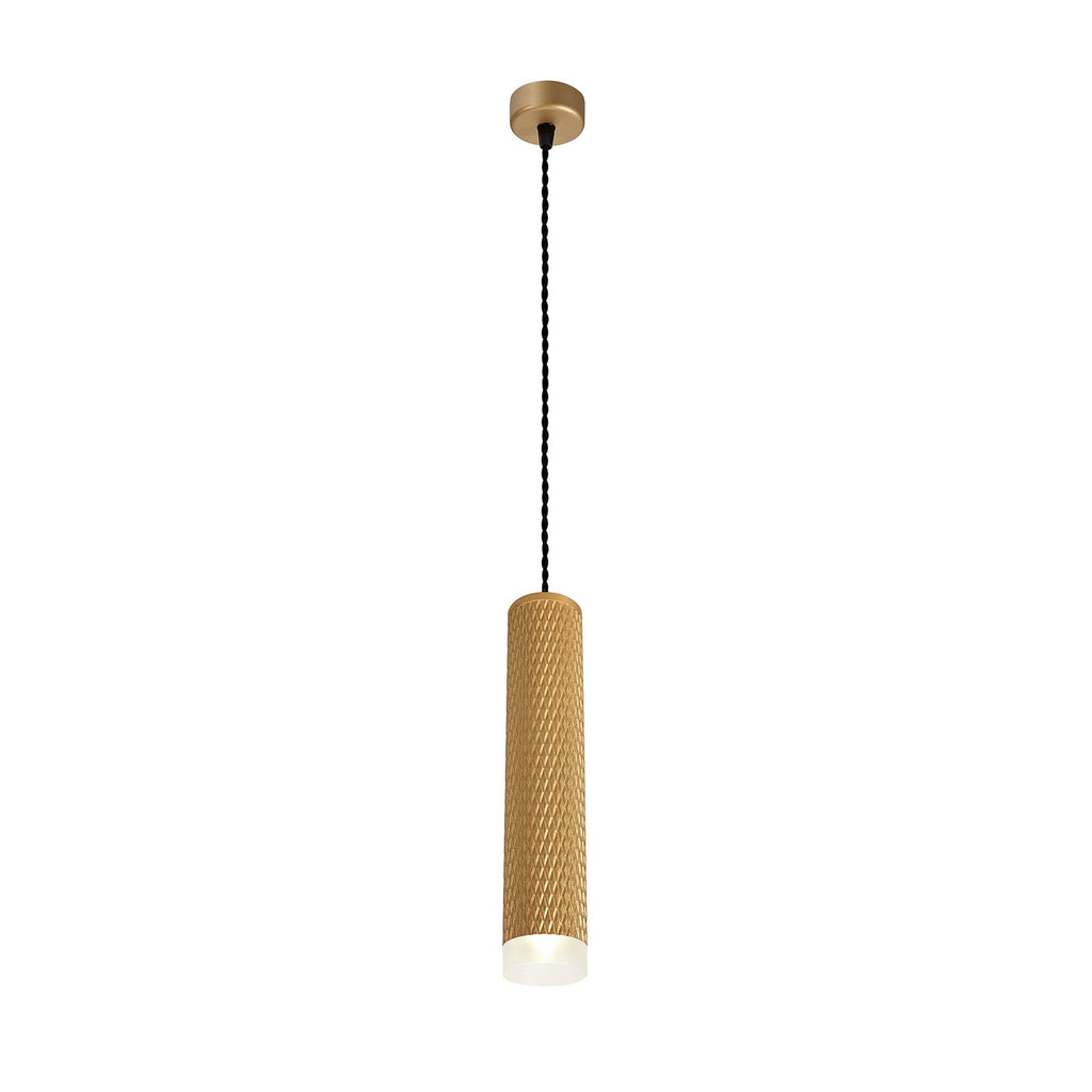 NLK01999 Stockholm 1 Light 30cm Pendant  Light Champagne Gold/Acrylic Ring