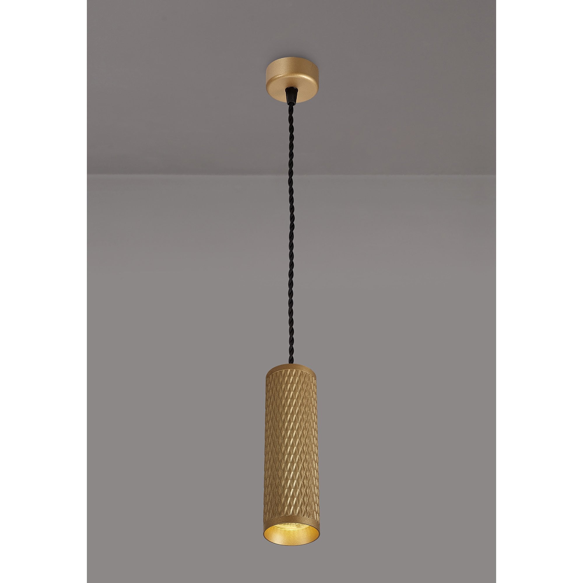 NLK02019 Stockholm 1 Light 20cm Pendant  Light Champagne Gold