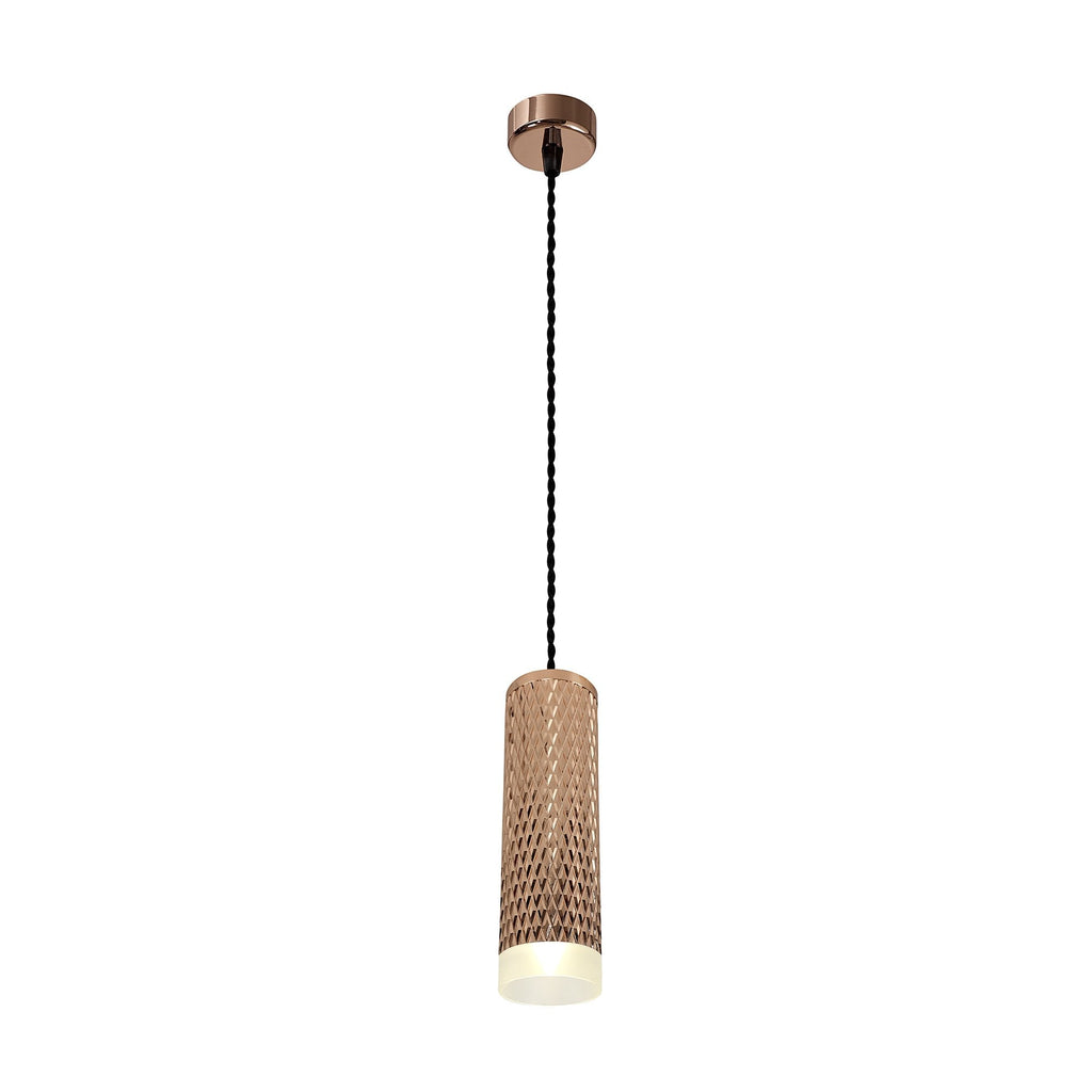 NLK02049 Stockholm 1 Light 20cm Pendant  Light Rose Gold/Acrylic Ring