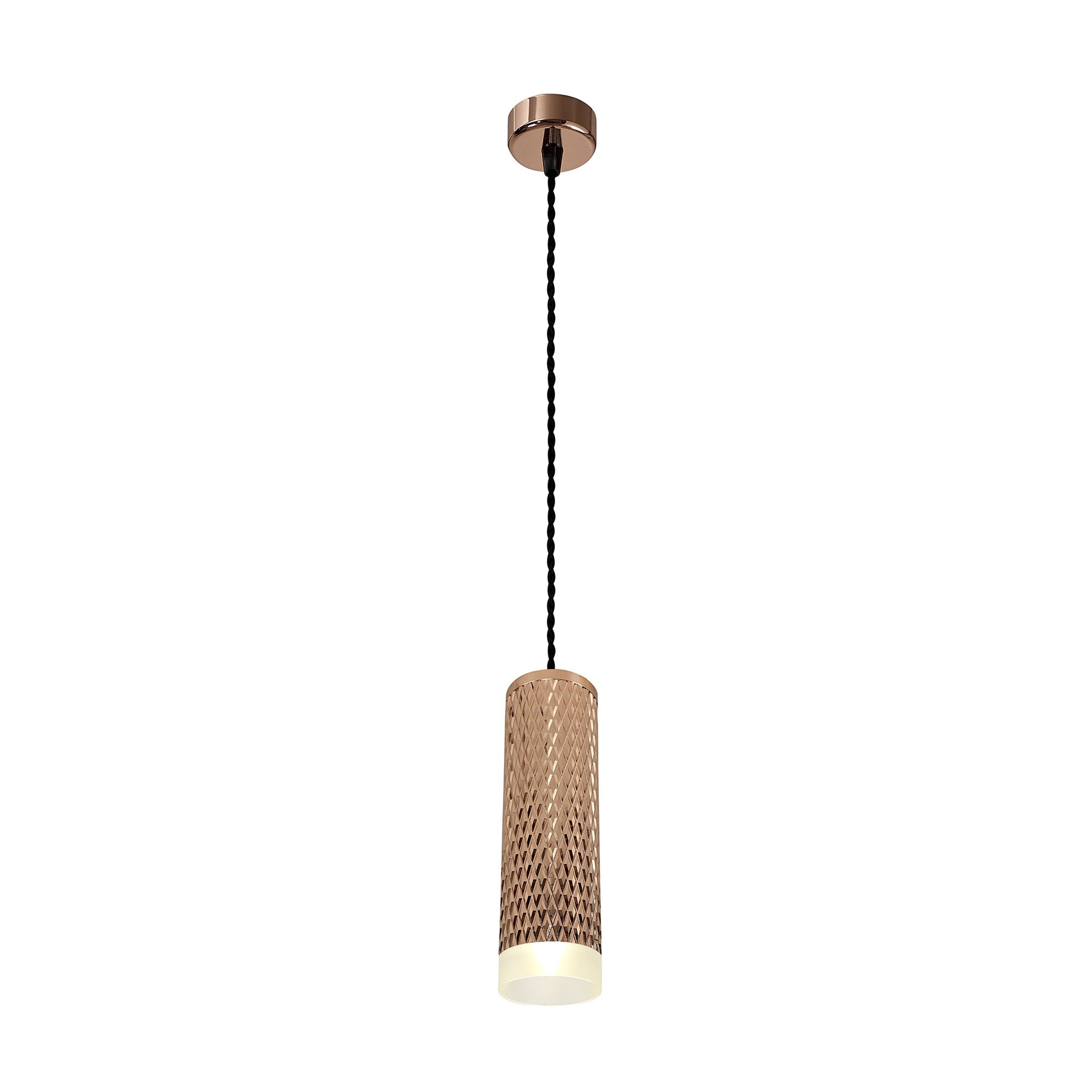 NLK02049 Stockholm 1 Light 20cm Pendant  Light Rose Gold/Acrylic Ring
