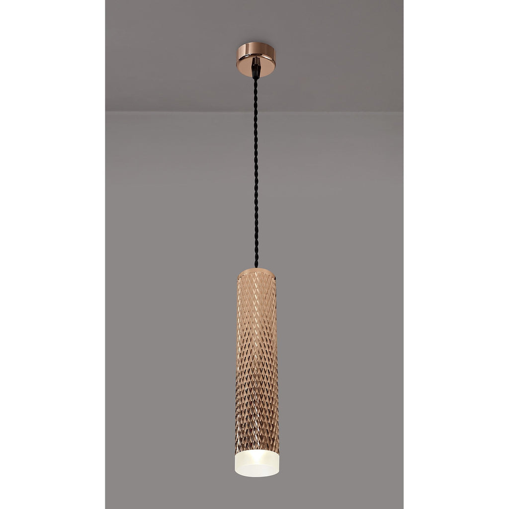 NLK02059 Stockholm 1 Light 30cm Pendant  Light Rose Gold/Acrylic Ring