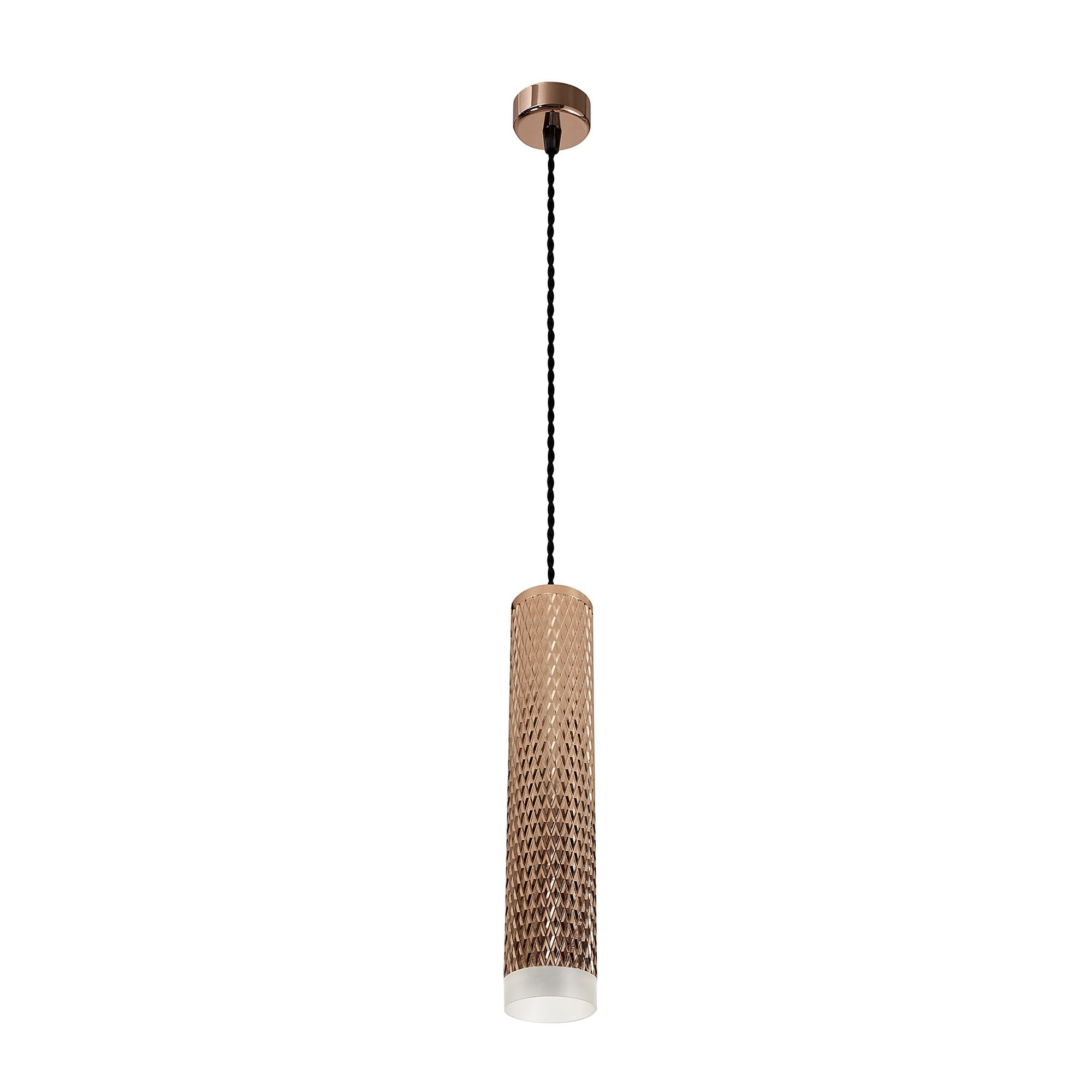 NLK02059 Stockholm 1 Light 30cm Pendant  Light Rose Gold/Acrylic Ring