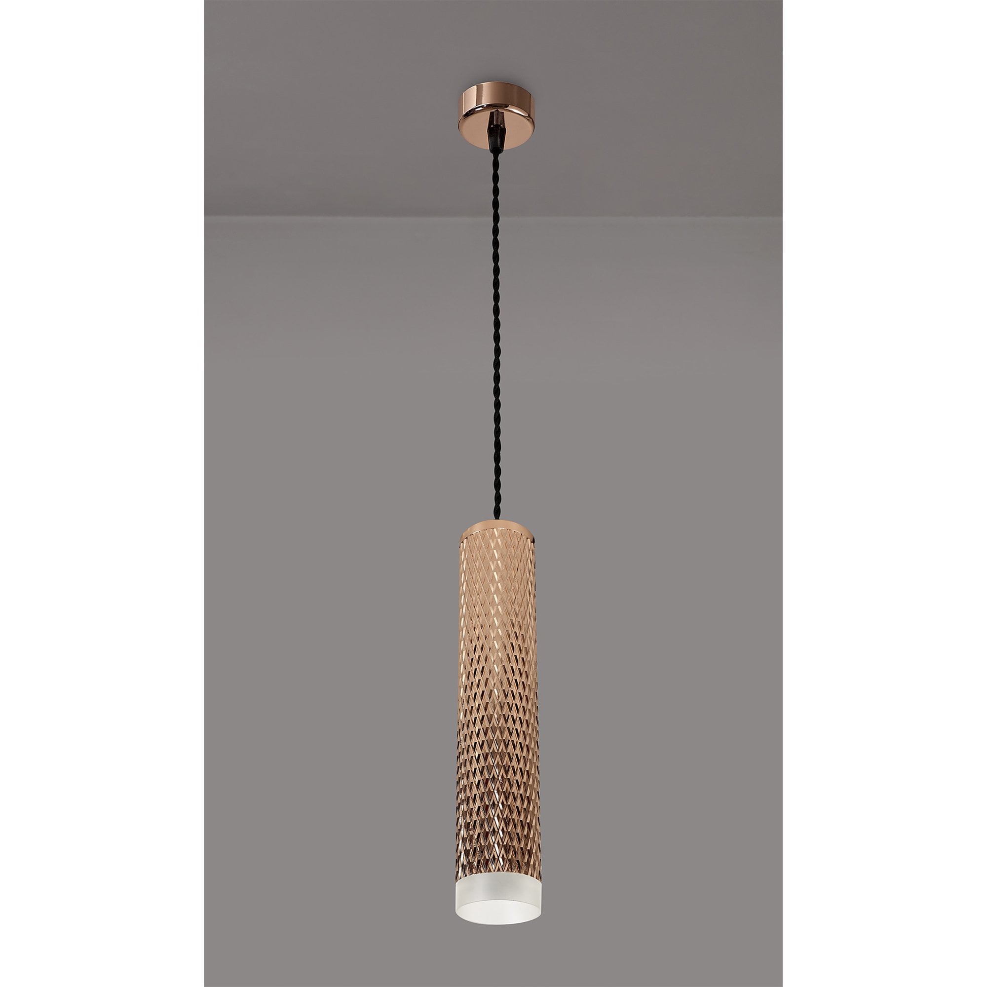 NLK02059 Stockholm 1 Light 30cm Pendant  Light Rose Gold/Acrylic Ring