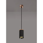 NLK02069 Stockholm 1 Light 11cm Pendant  Light Rose Gold/Sand Black