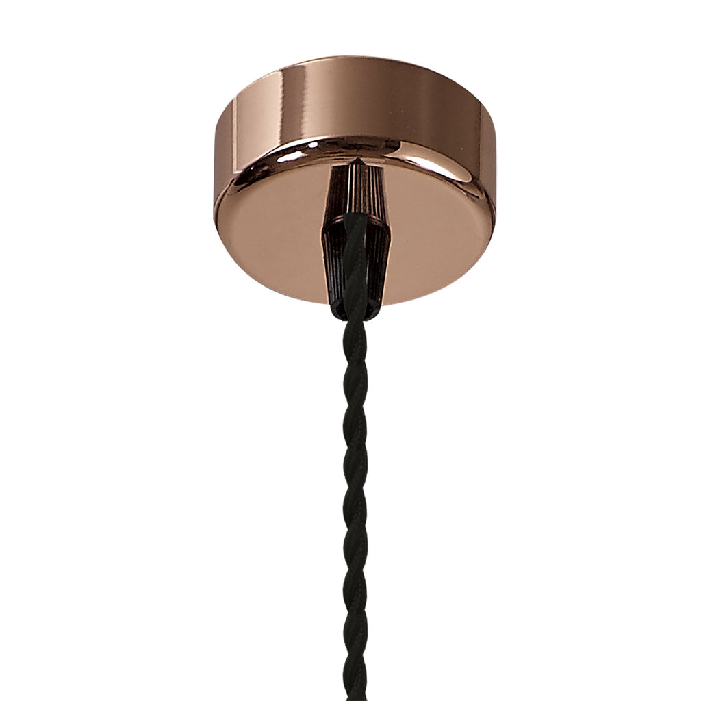 NLK02069 Stockholm 1 Light 11cm Pendant  Light Rose Gold/Sand Black