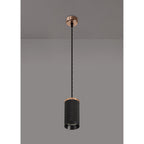 NLK02069 Stockholm 1 Light 11cm Pendant  Light Rose Gold/Sand Black