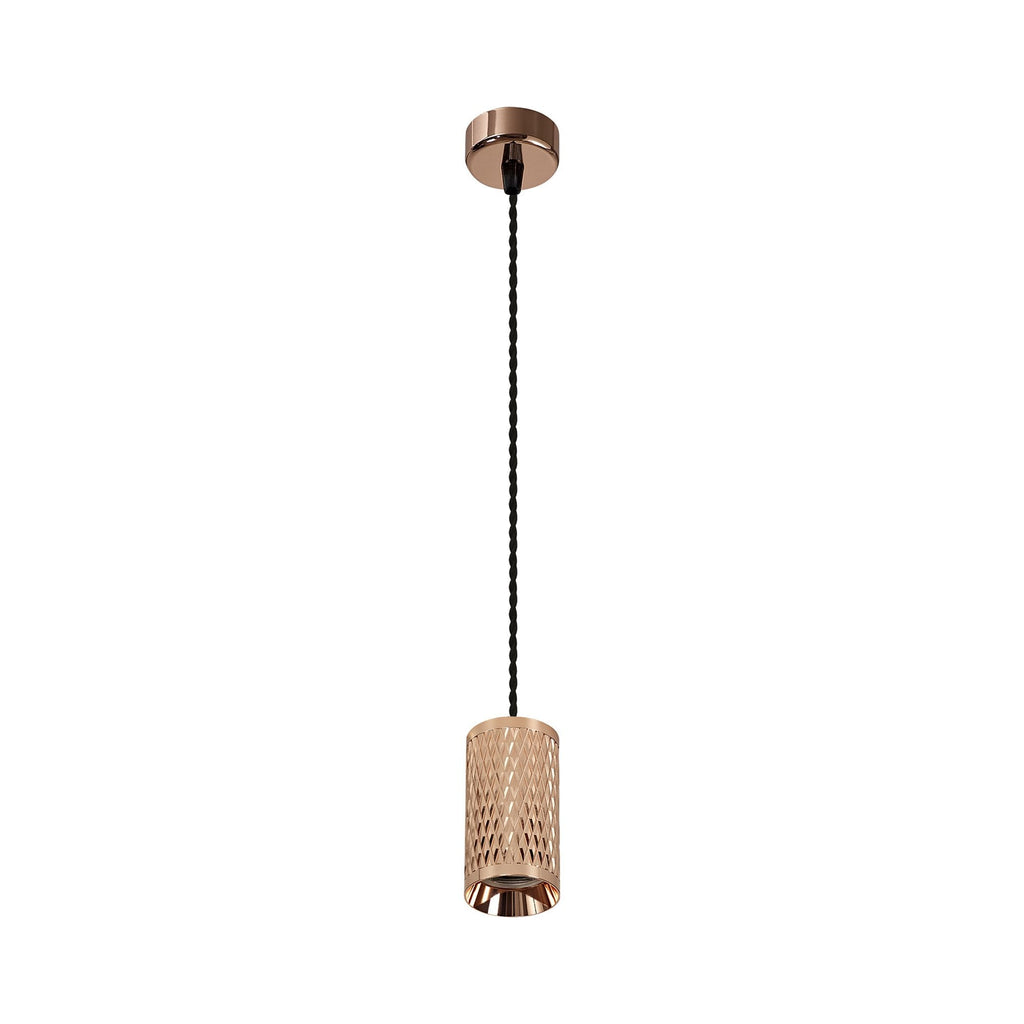 NLK02099 Stockholm 1 Light 30cm Pendant  Light Rose Gold/Sand Black