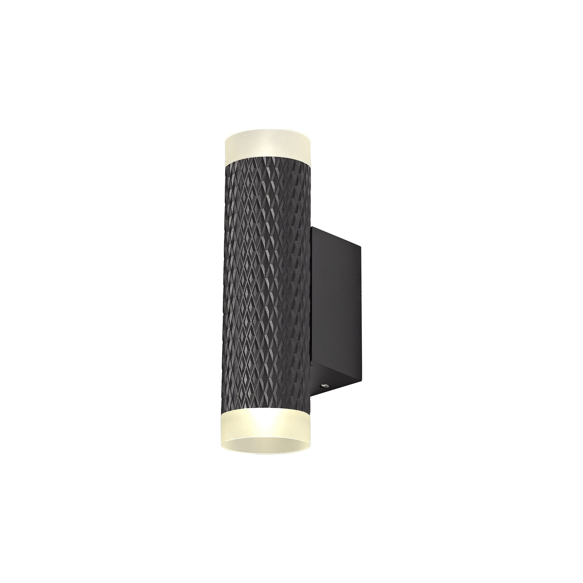 NLK02129 Stockholm 2 Light Wall Lamp Sand Black/Acrylic Rings