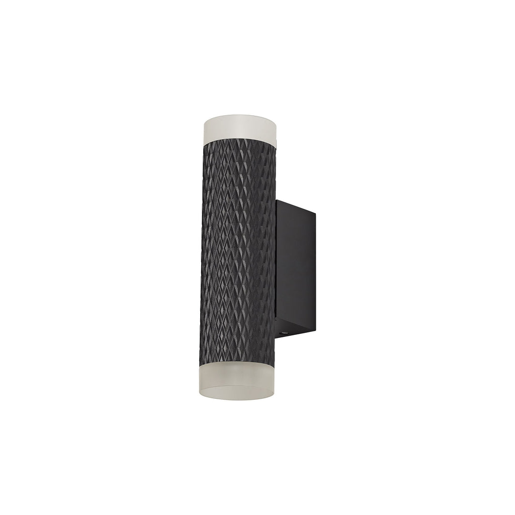 NLK02129 Stockholm 2 Light Wall Lamp Sand Black/Acrylic Rings
