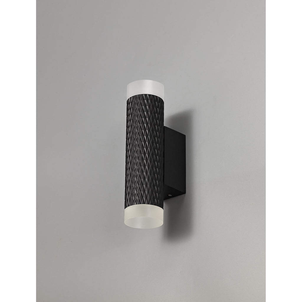 NLK02129 Stockholm 2 Light Wall Lamp Sand Black/Acrylic Rings