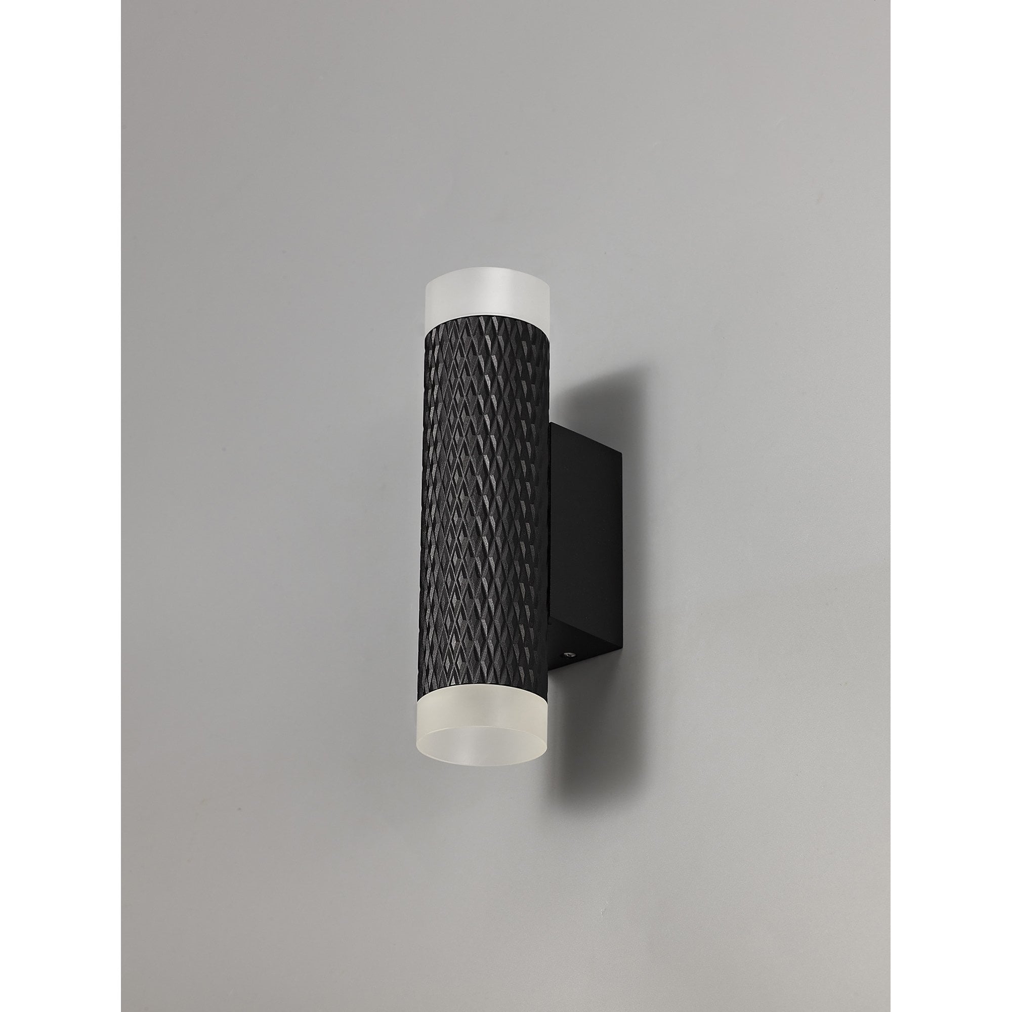 NLK02129 Stockholm 2 Light Wall Lamp Sand Black/Acrylic Rings