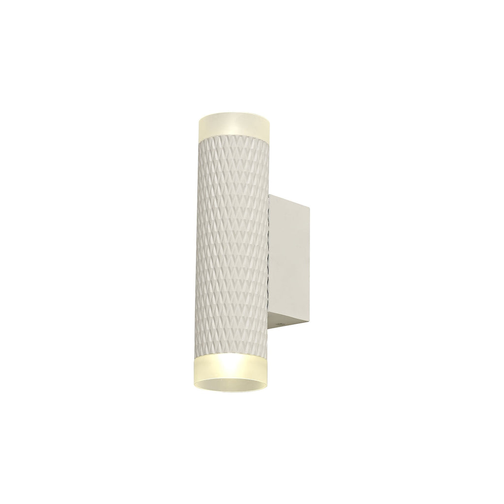 NLK02139 Stockholm 2 Light Wall Lamp Sand White/Acrylic Rings