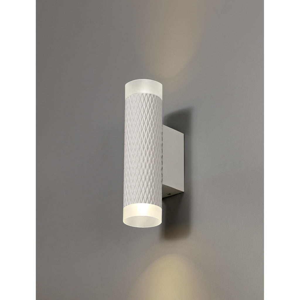NLK02139 Stockholm 2 Light Wall Lamp Sand White/Acrylic Rings