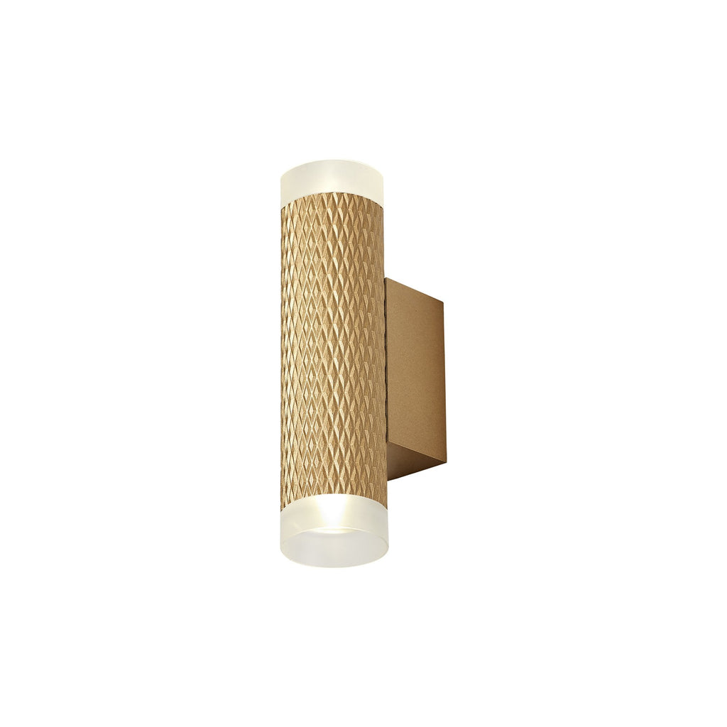 NLK02149 Stockholm 2 Light Wall Lamp Champagne Gold/Acrylic Rings