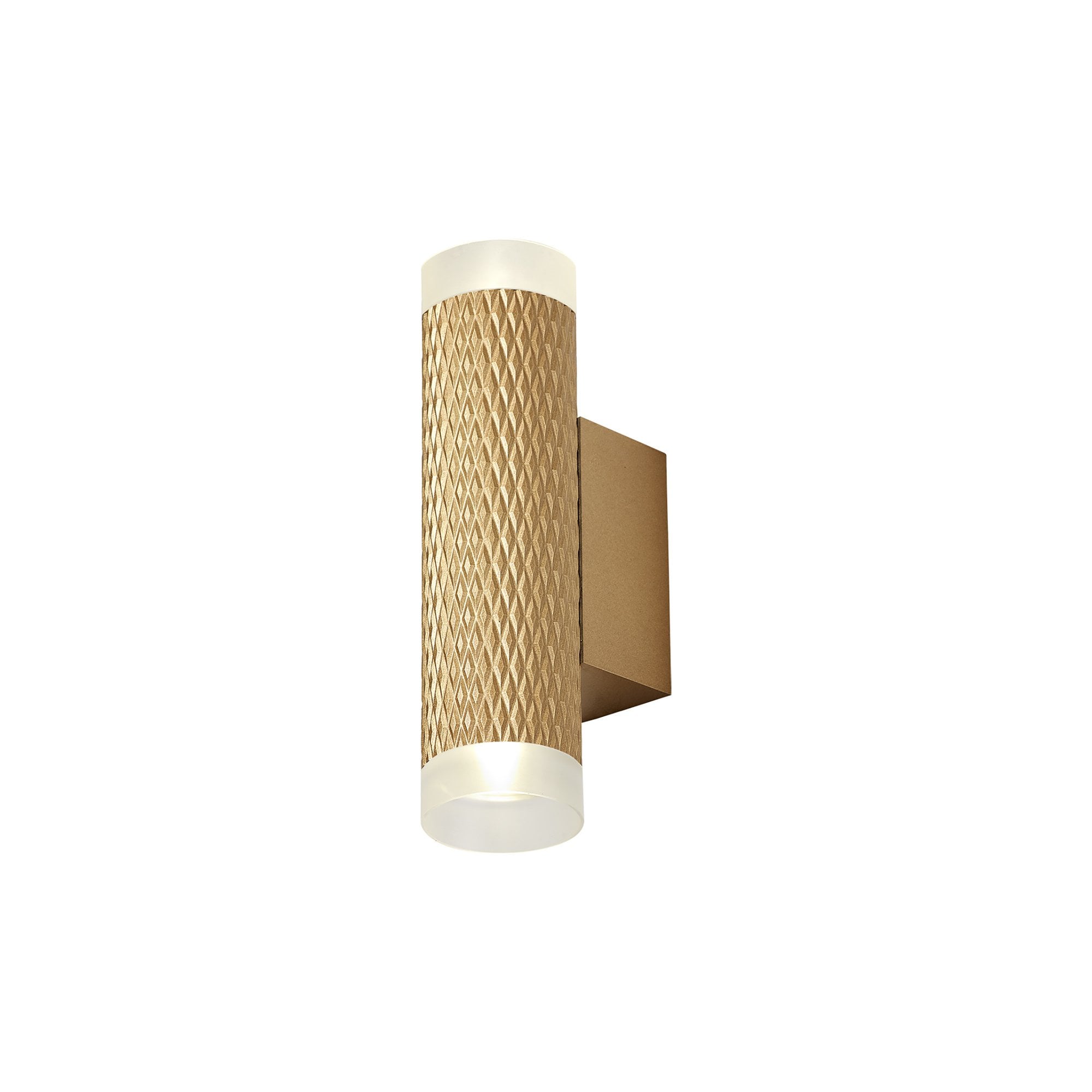 NLK02149 Stockholm 2 Light Wall Lamp Champagne Gold/Acrylic Rings