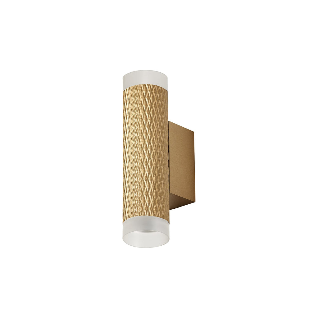 NLK02149 Stockholm 2 Light Wall Lamp Champagne Gold/Acrylic Rings