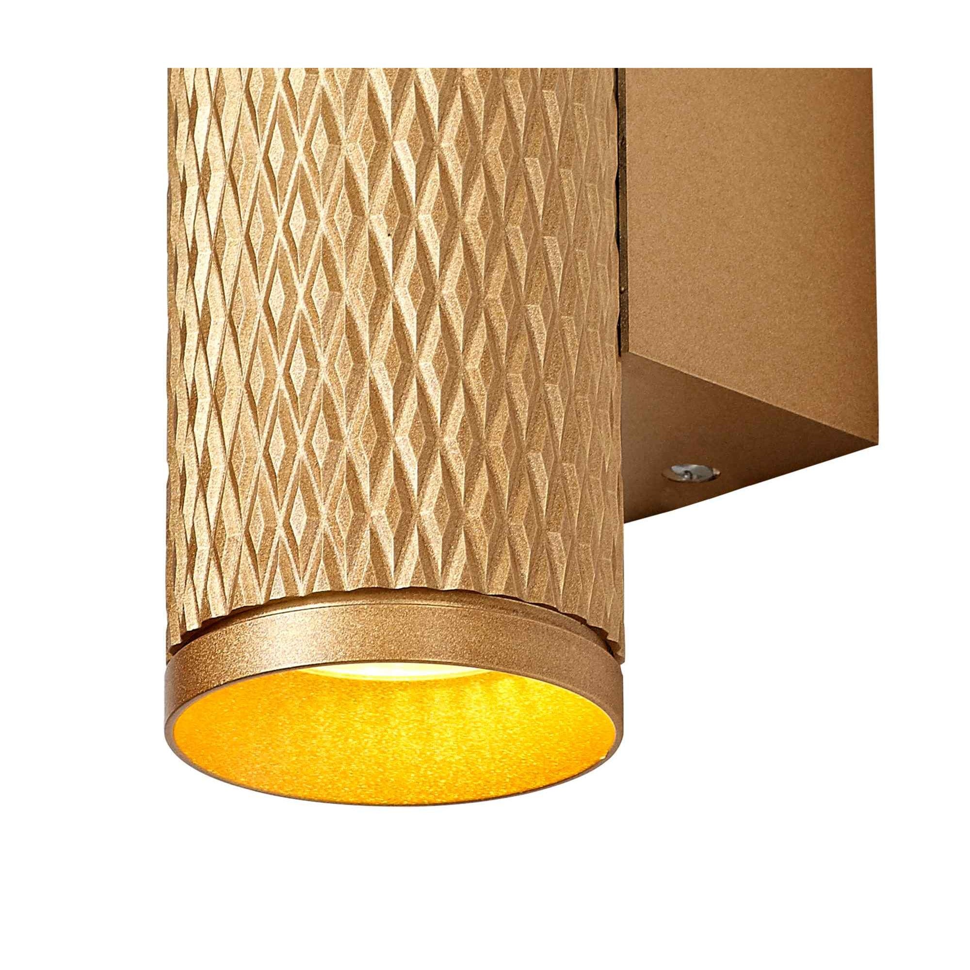 NLK02149 Stockholm 2 Light Wall Lamp Champagne Gold/Acrylic Rings