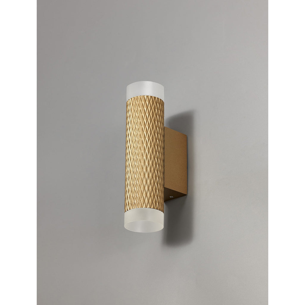 NLK02149 Stockholm 2 Light Wall Lamp Champagne Gold/Acrylic Rings