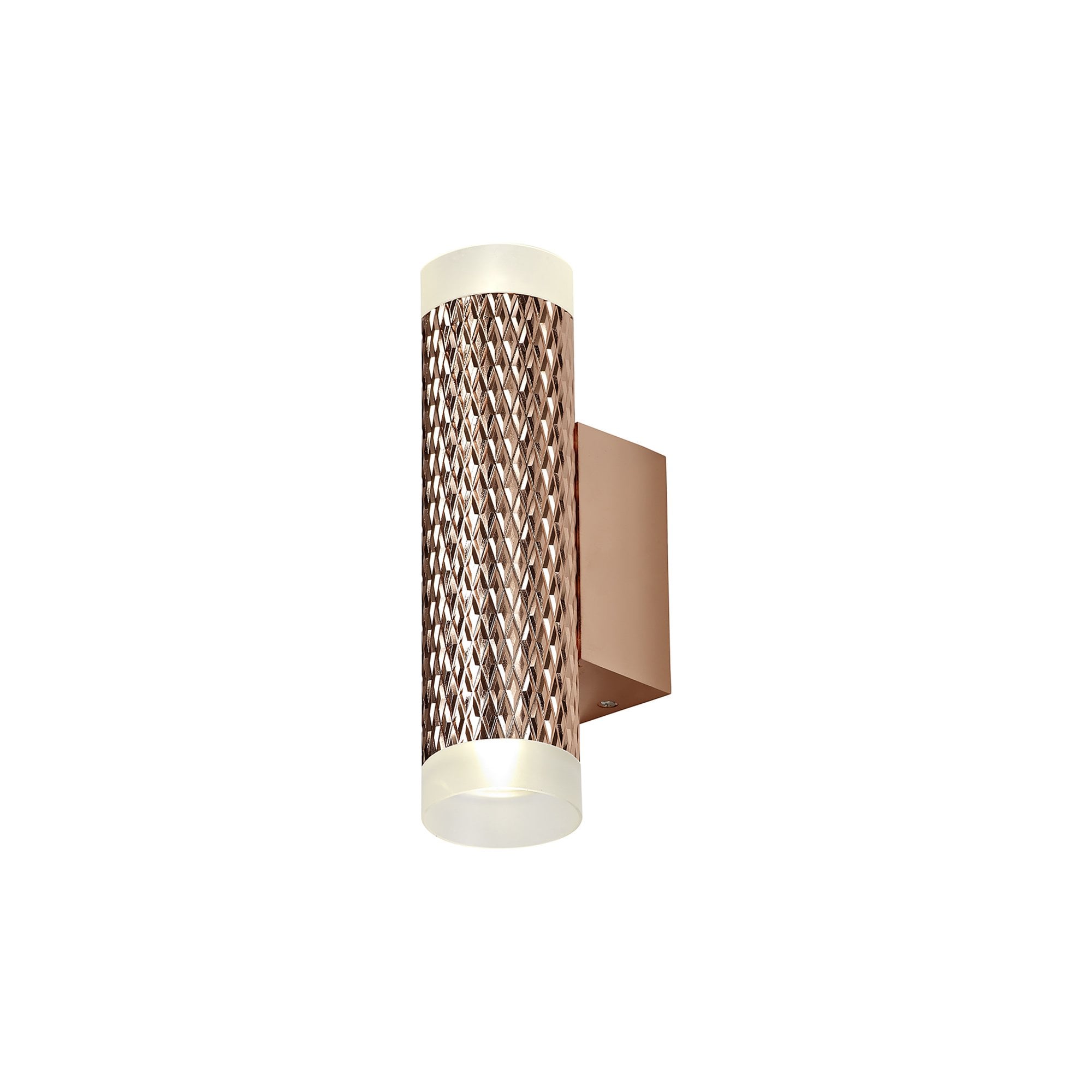 NLK02159 Stockholm 2 Light Wall Lamp Rose Gold/Acrylic Rings
