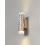 NLK02159 Stockholm 2 Light Wall Lamp Rose Gold/Acrylic Rings